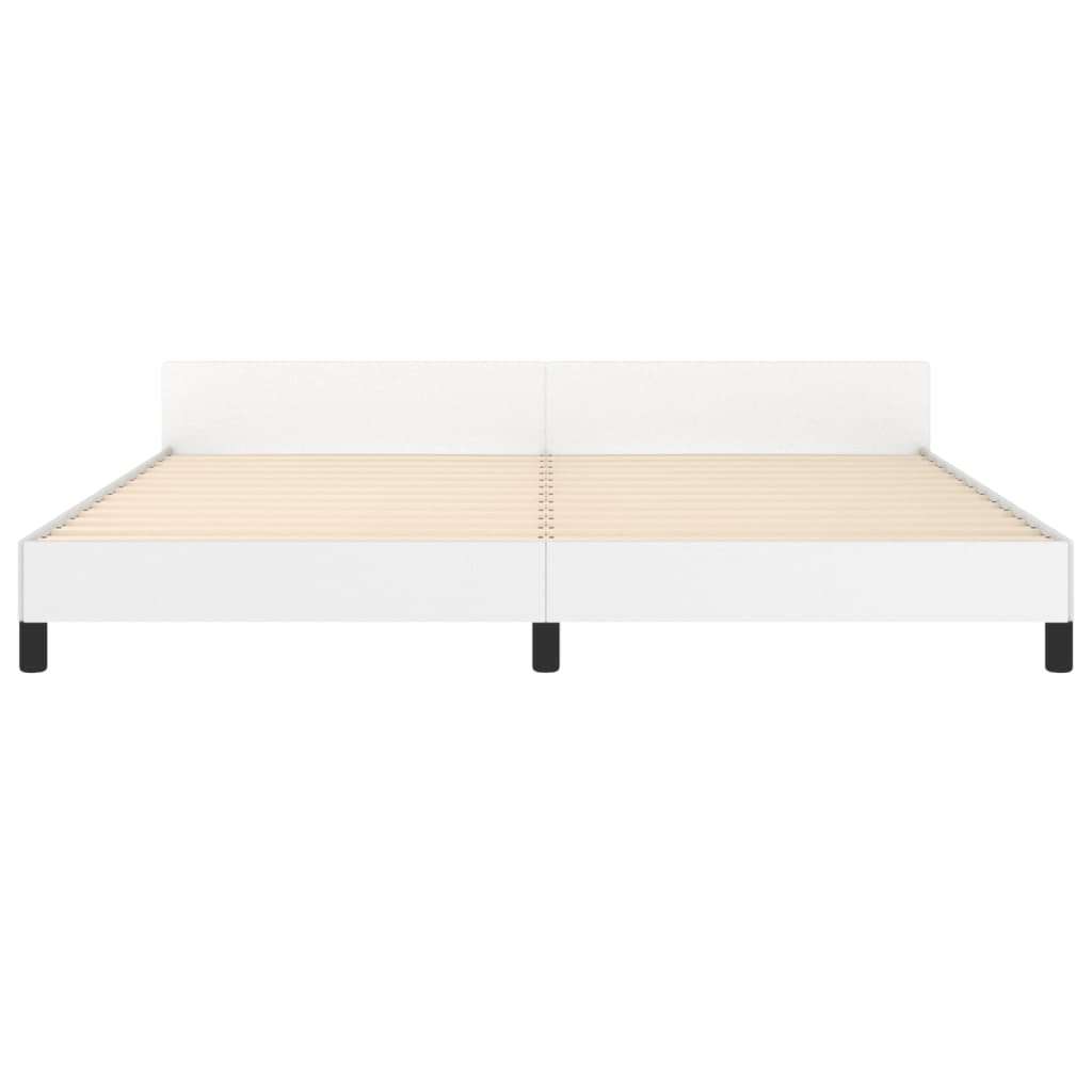 vidaXL Bedframe met hoofdbord kunstleer wit 200x200 cm