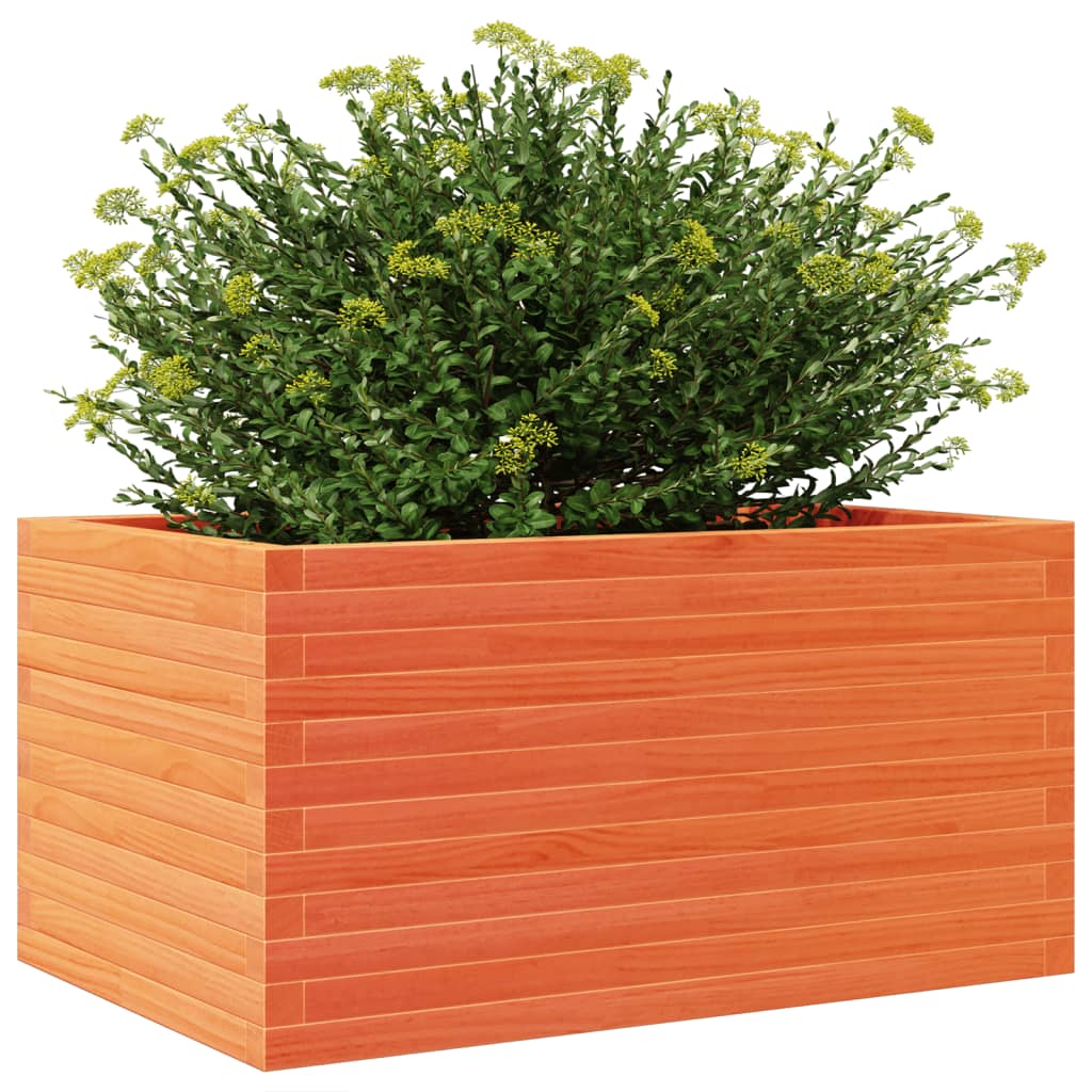 vidaXL Plantenbak 90x60x46 cm massief grenenhout wasbruin