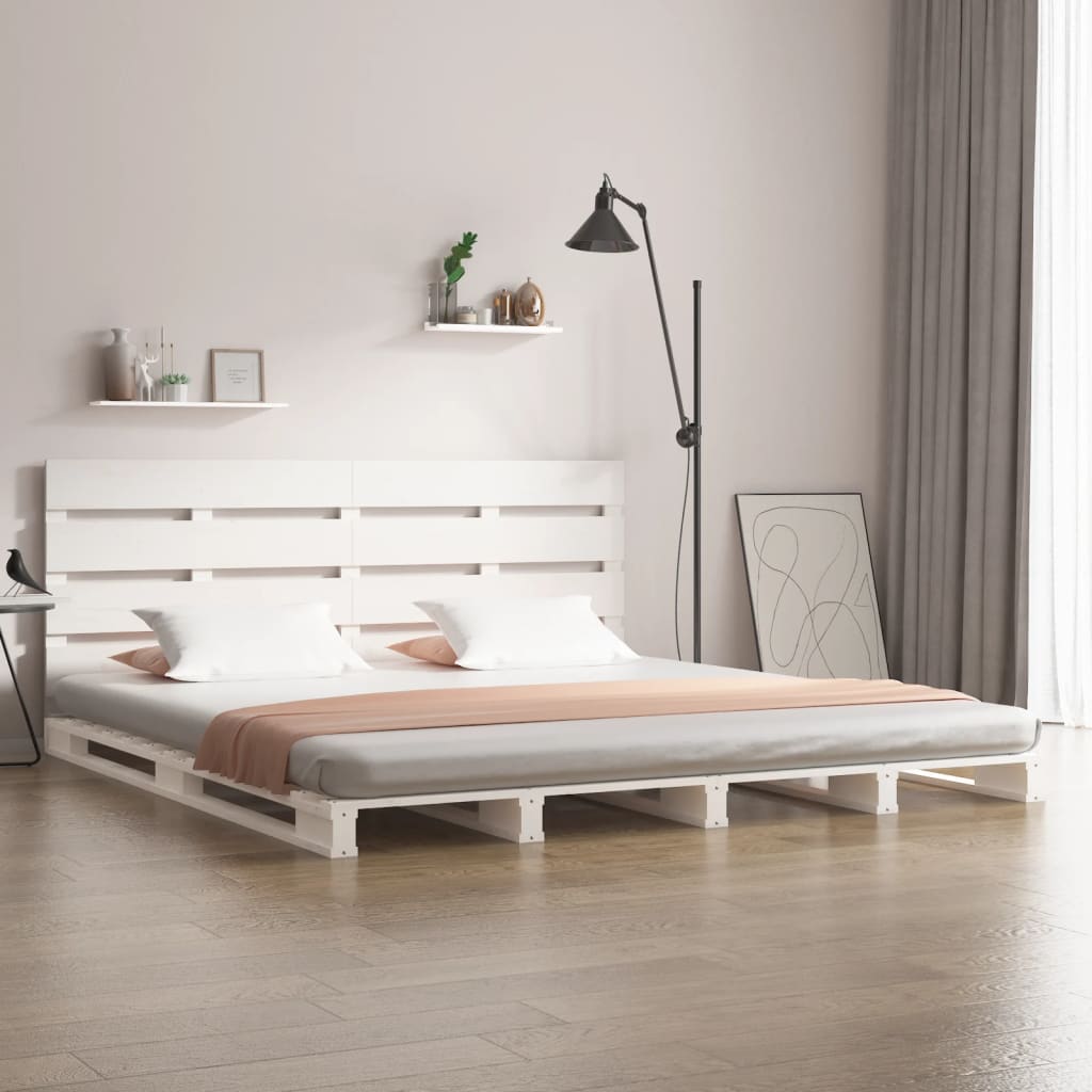 vidaXL Bedframe massief grenenhout wit 140x190 cm