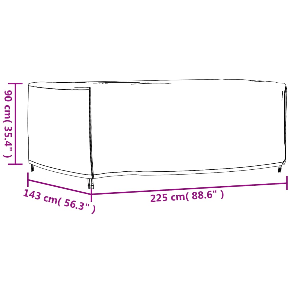 vidaXL Tuinmeubelhoes waterdicht 420D 225x143x90 cm zwart