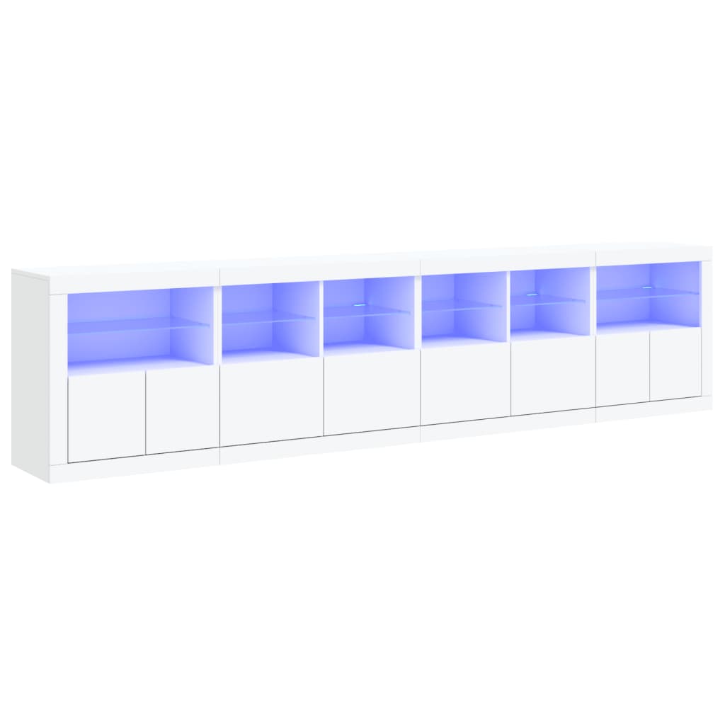 vidaXL Dressoir met LED-verlichting 283x37x67 cm wit