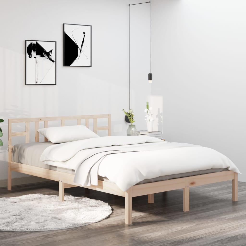 vidaXL Bedframe massief hout 120x190 cm