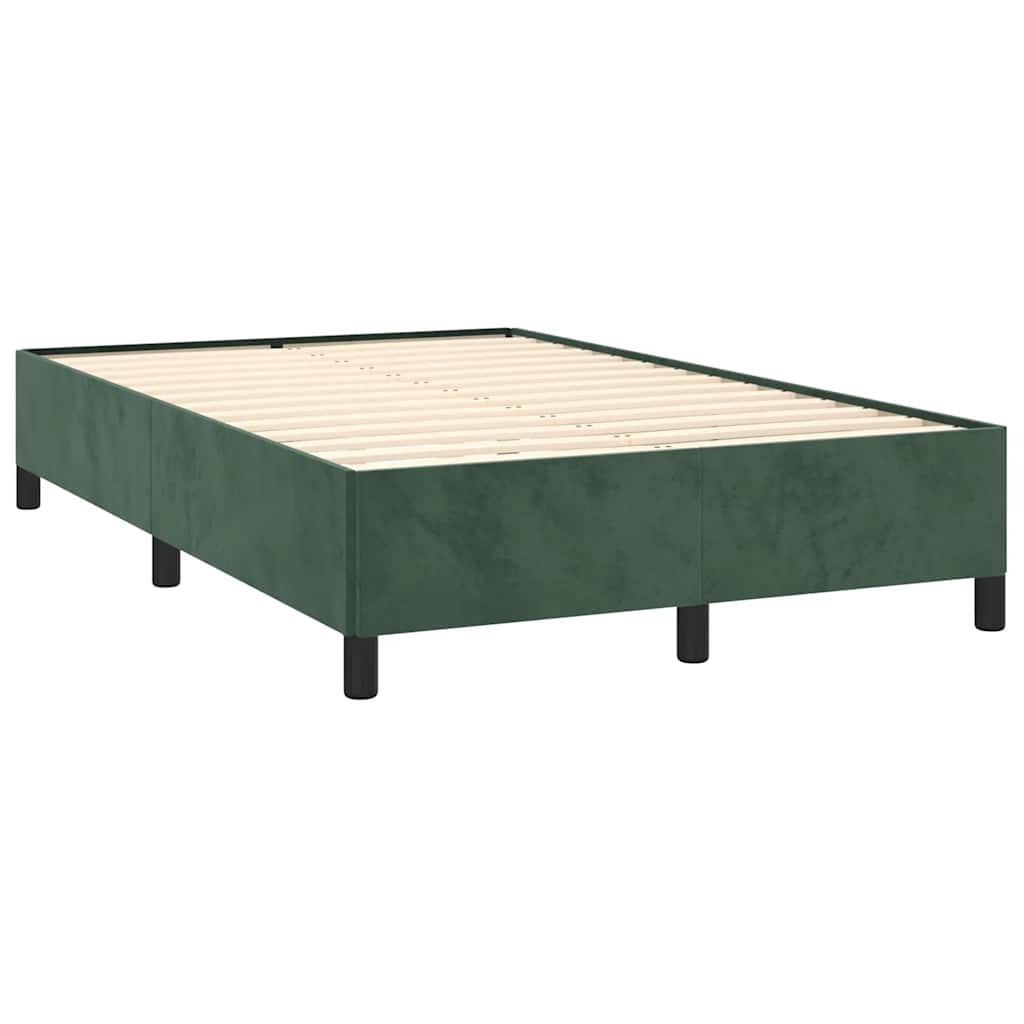 vidaXL Boxspring met matras fluweel donkergroen 120x190 cm