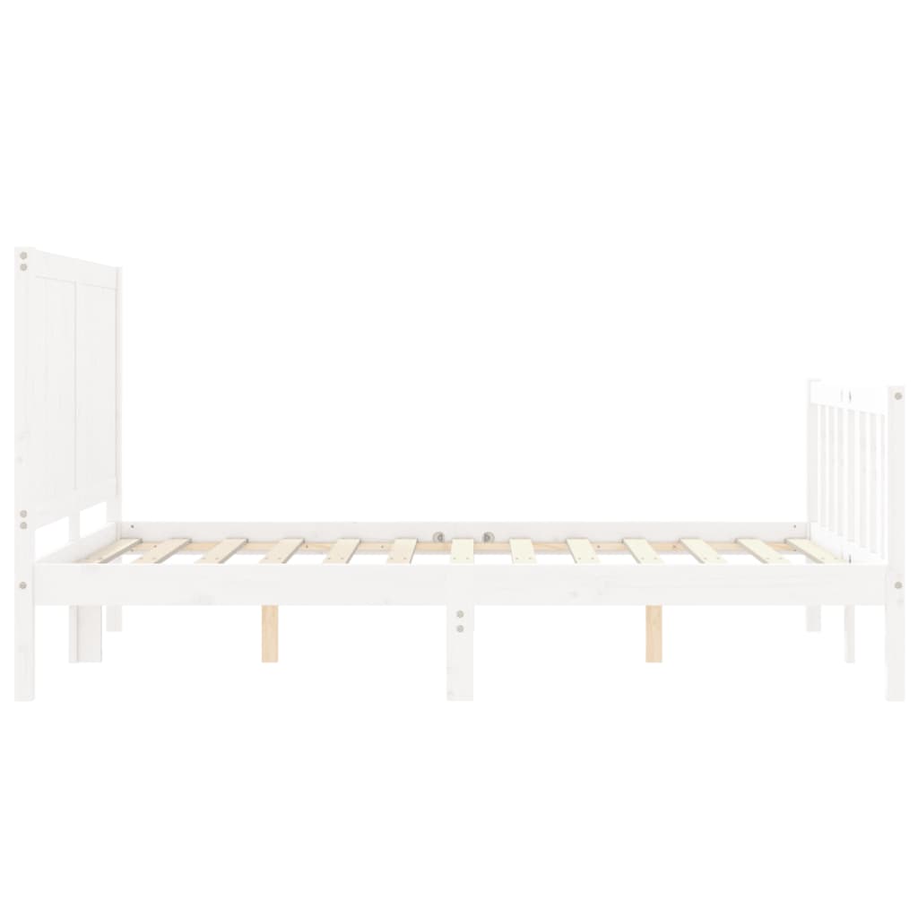 vidaXL Bedframe zonder matras massief grenenhout wit 140x190 cm