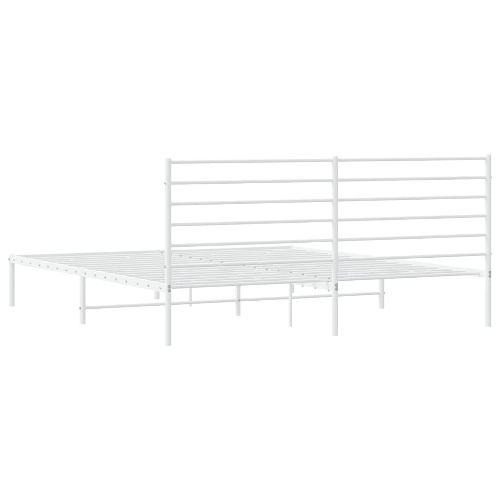 vidaXL Bedframe met hoofdbord metaal wit 200x200 cm