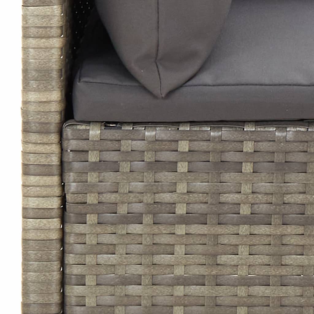 vidaXL 5-delige Loungeset met kussens poly rattan grijs