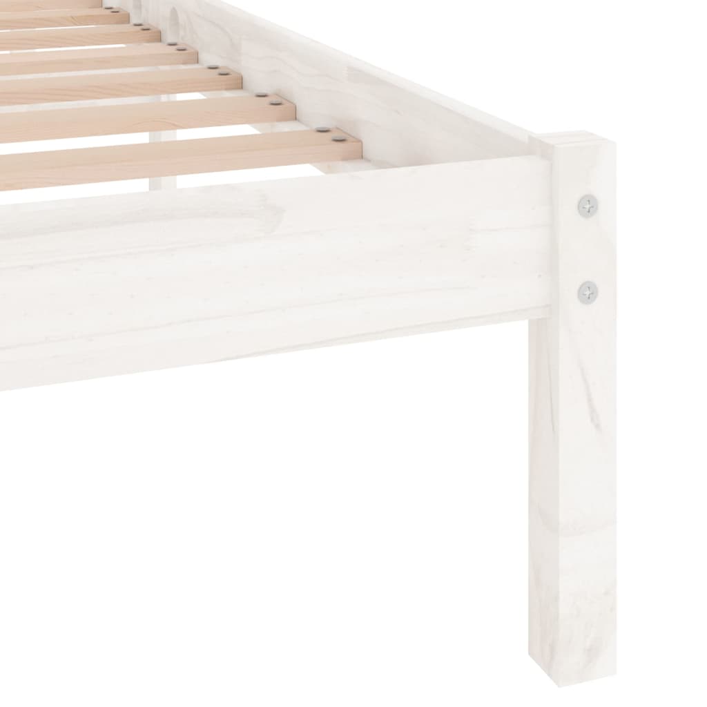 vidaXL Bedframe massief hout wit 150x200 cm