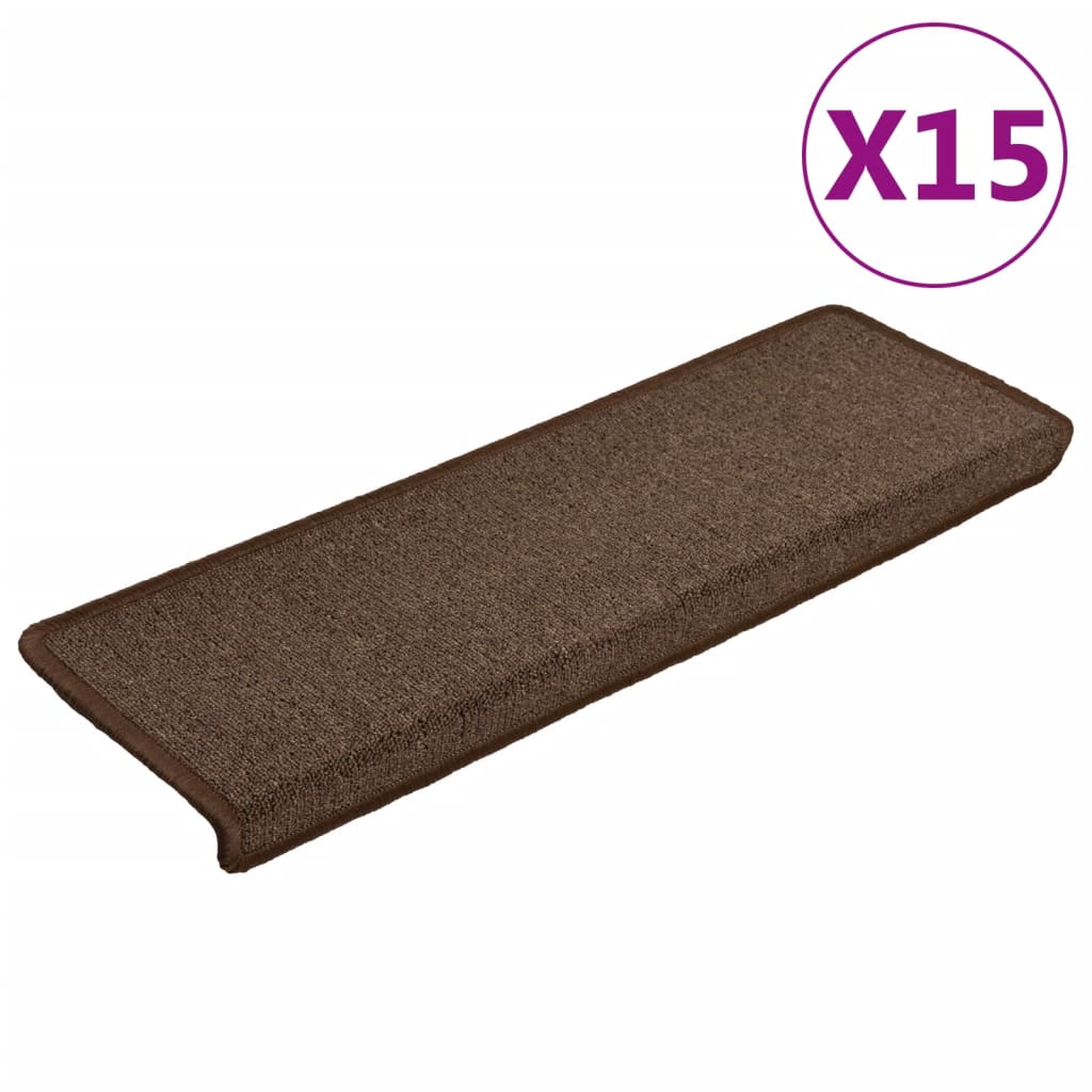 vidaXL Trapmatten 15 st 65x21x4 cm bruin