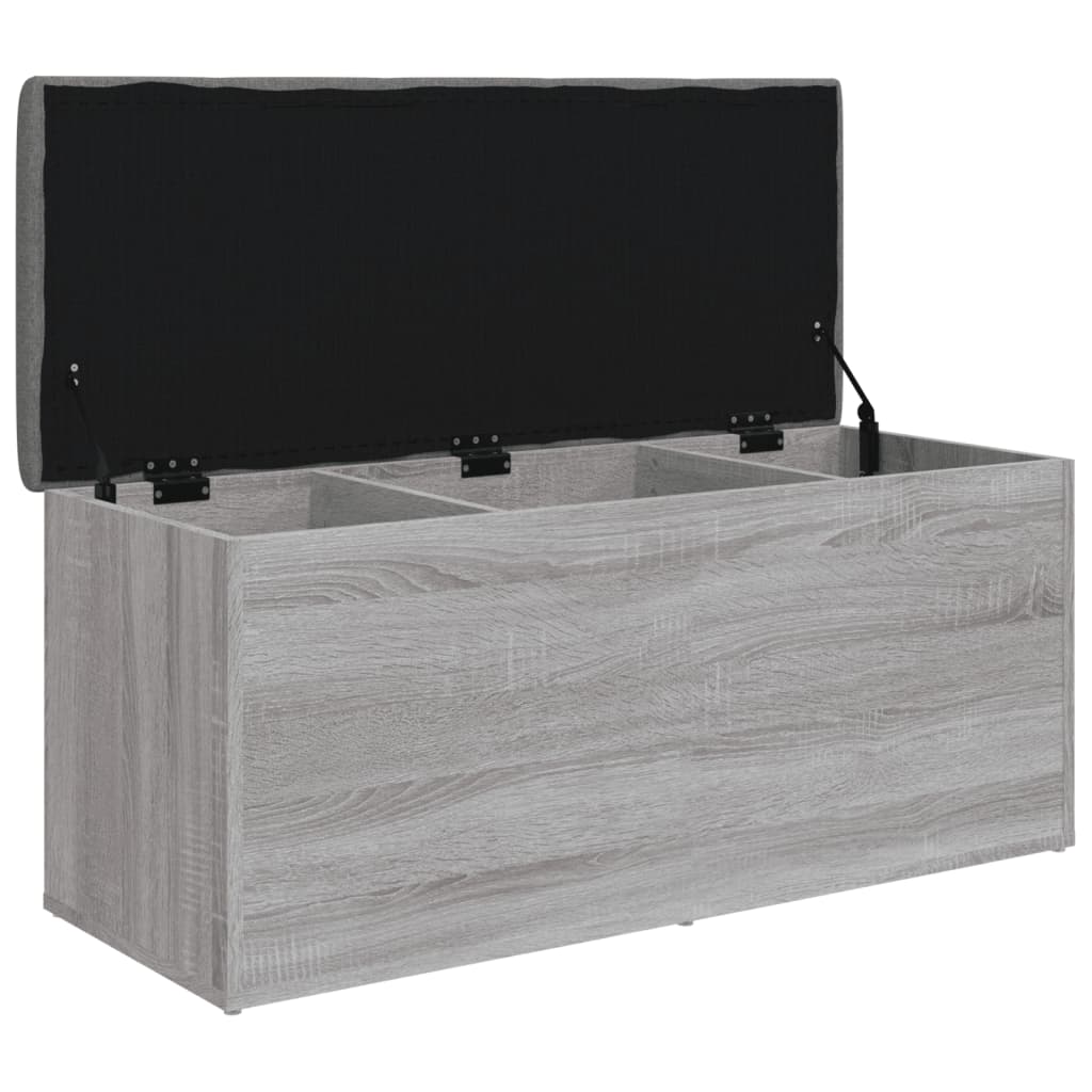 vidaXL Opbergbankje 102x42x45 cm bewerkt hout grijs sonoma eikenkleur