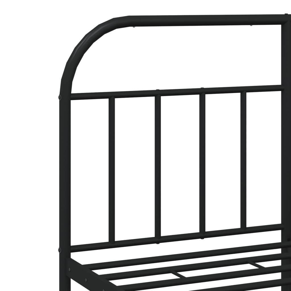 vidaXL Bedframe met hoofd- en voeteneinde metaal zwart 140x190 cm