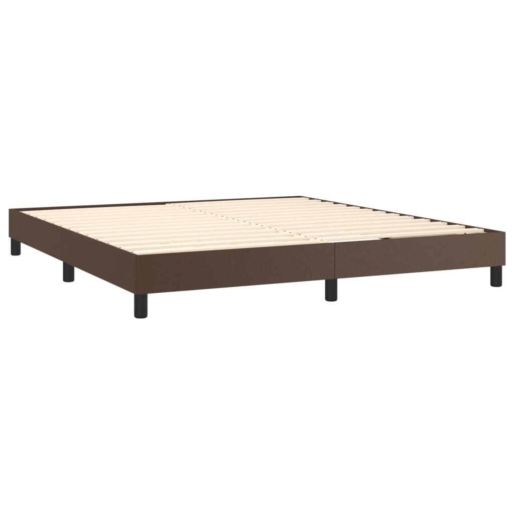 vidaXL Boxspring met matras en LED kunstleer bruin 160x200 cm